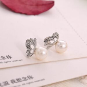 Butterfly Diamond Pearl Earrings For Women