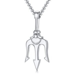 Titanium steel trident necklace