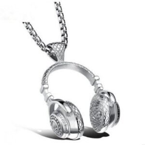 Titanium fashion music headset earplugs pendant necklace for men