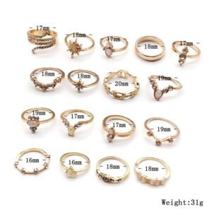 17-piece Bohemian Ring Set