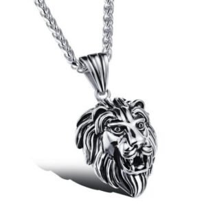 U7 Black Lion Charms Necklace Rock Punk Style Men/Women Retro Jewelry Gold Color Stainless Steel Chain Necklace & Pendant P807