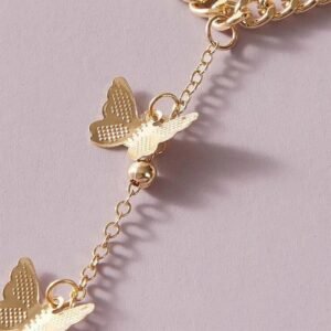 Butterfly Pendant Chain Link Bracelet