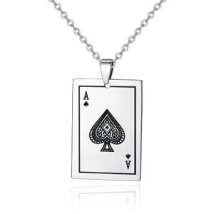 Stainless Steel   Spades Pendant Necklace