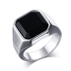 Ring with black stone