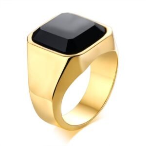 Ring with black stone