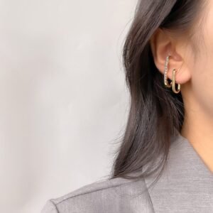 Double Circle Gold Earrings