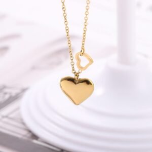 18K Heart Gold Cold Wind Necklace